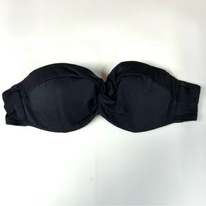 Victorias Secret 32A Twist Knockout Bandeau Bikini Top Solid Black #0088